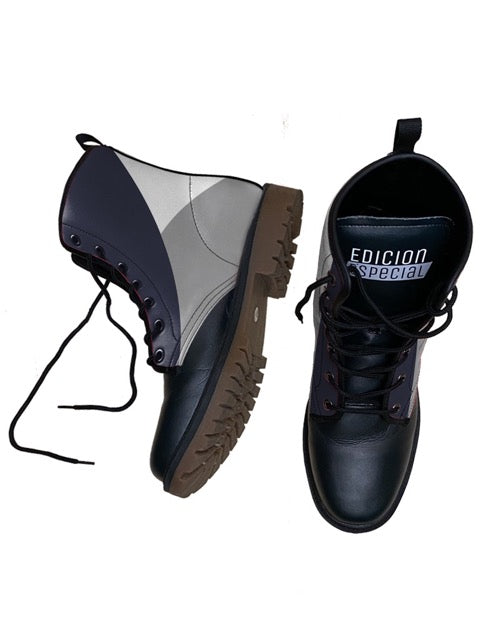 White and Gray Boots — limited edition artist-designed footwear by Edición Especial, Saint Paul MN — image 2