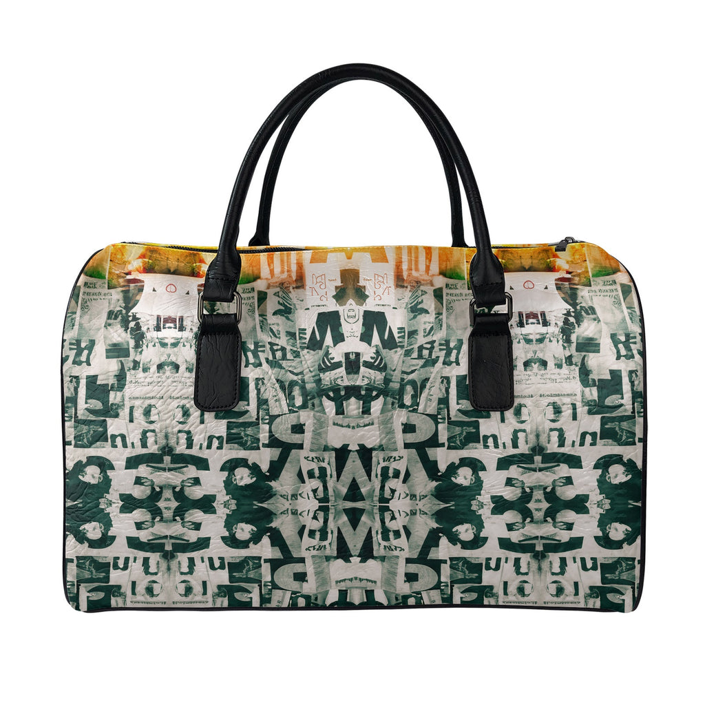 Portable leather travel bag