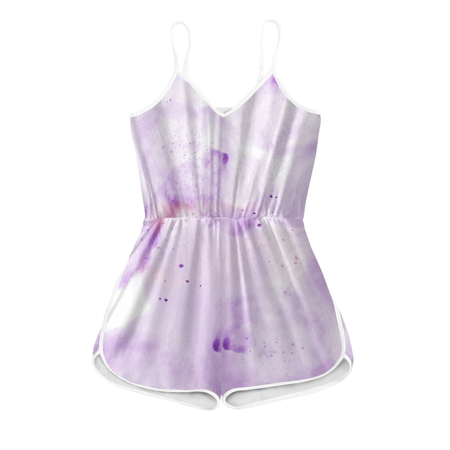 Purple Women's Sleeveless Jumpsuit Shorts — limited edition artist-designed footwear by Edición Especial, Saint Paul MN — image 3